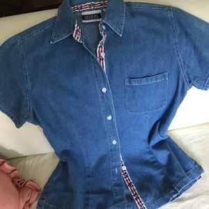 Vintage Bill Blass denim "Stars & Stripes" shirt